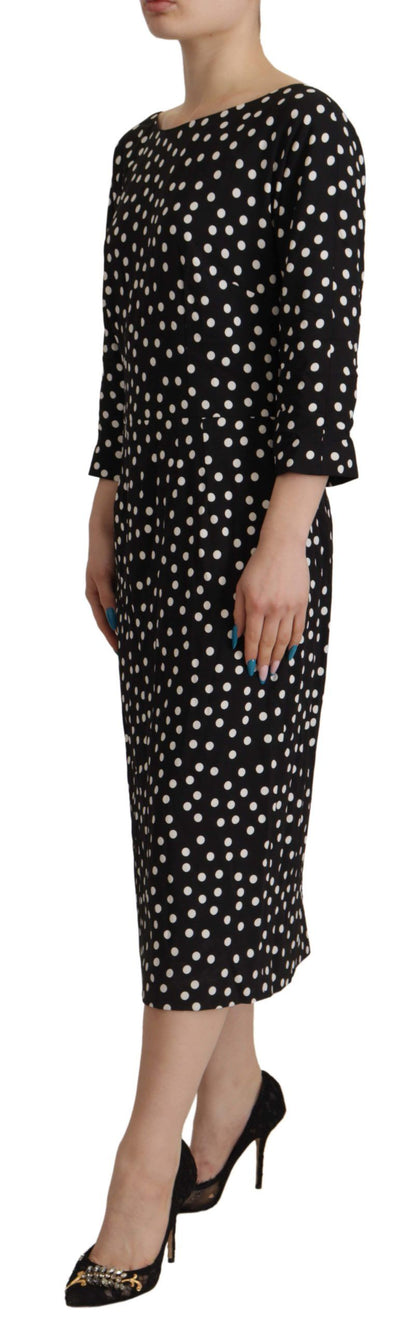 Polka Dot Sheath Midi Elegance