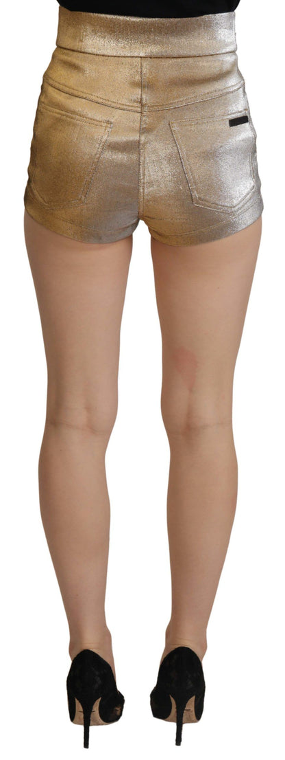 Gold High Waist Hot Pants Shorts