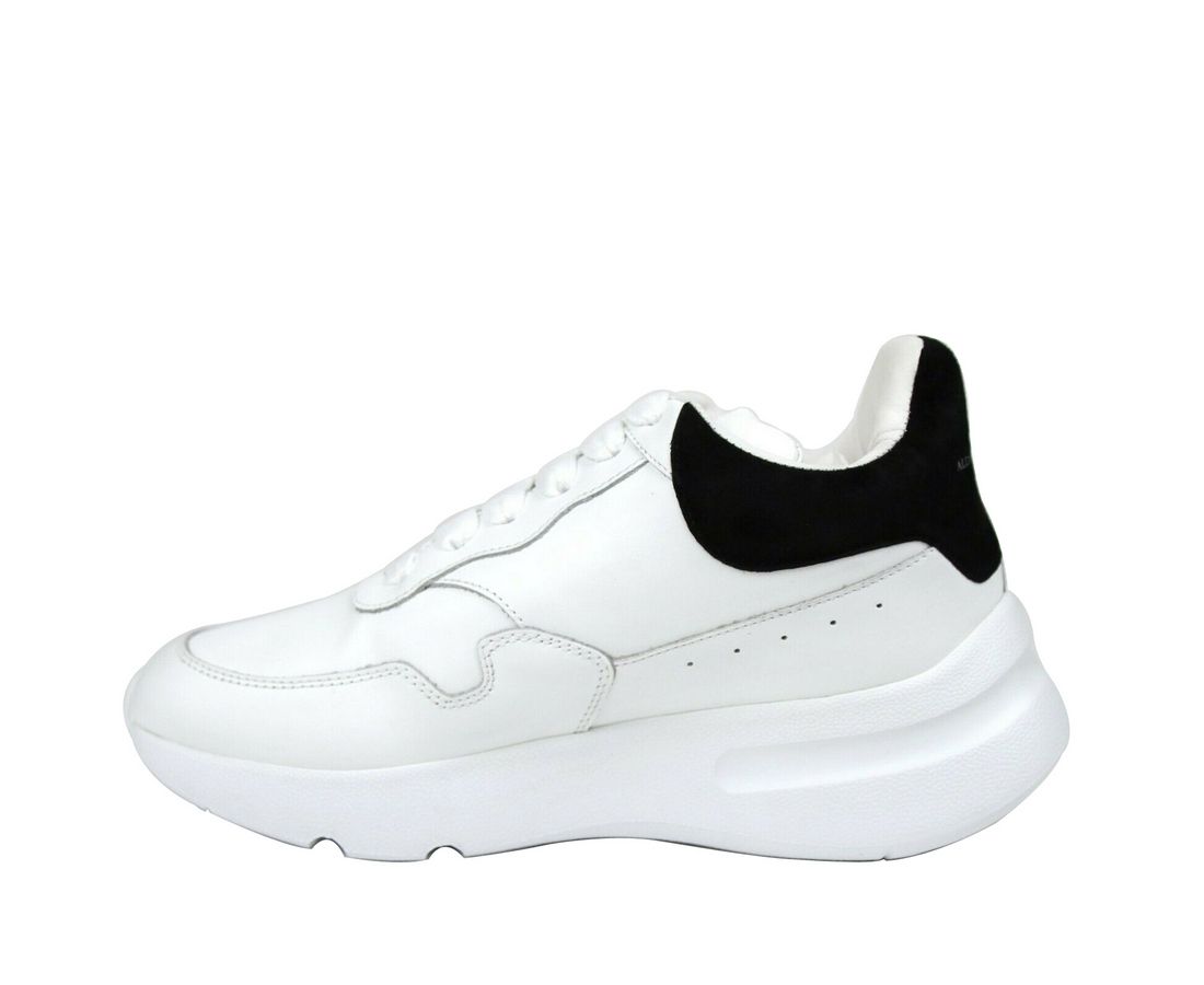 Alexander McQueen Women White Leather Suede Sneaker