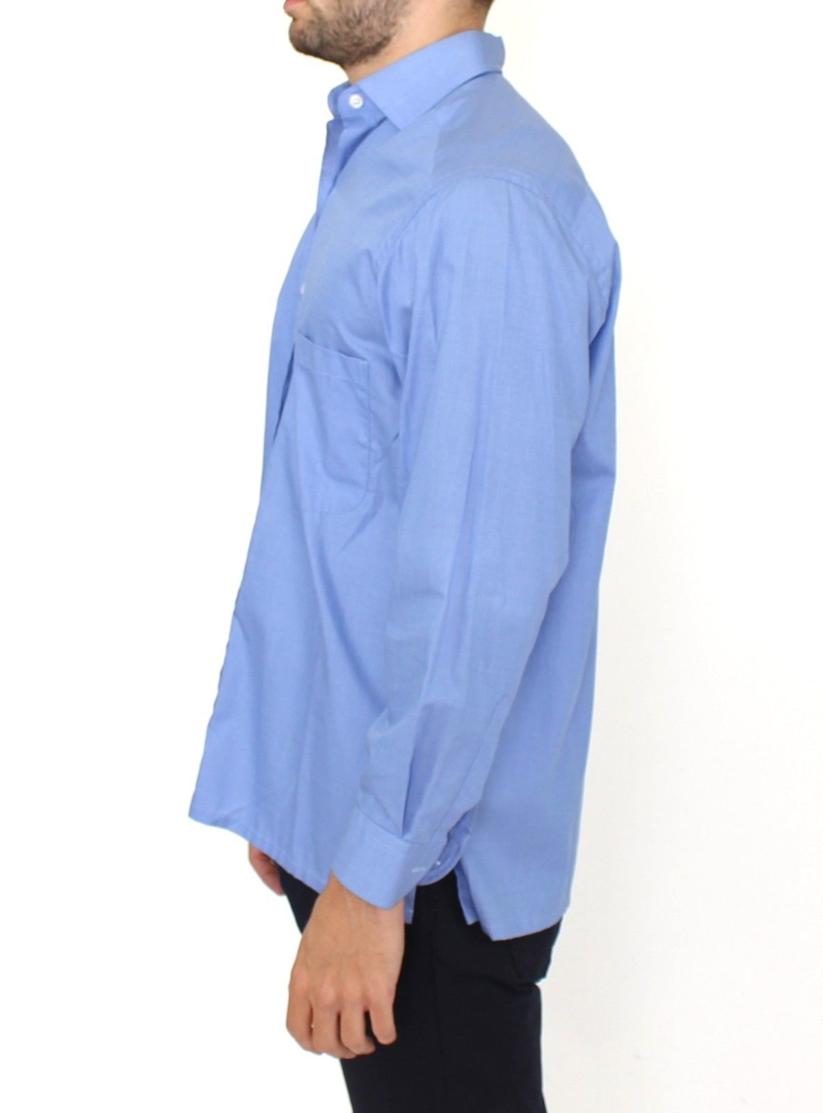 Dapper Blue Cotton Dress Shirt for Men