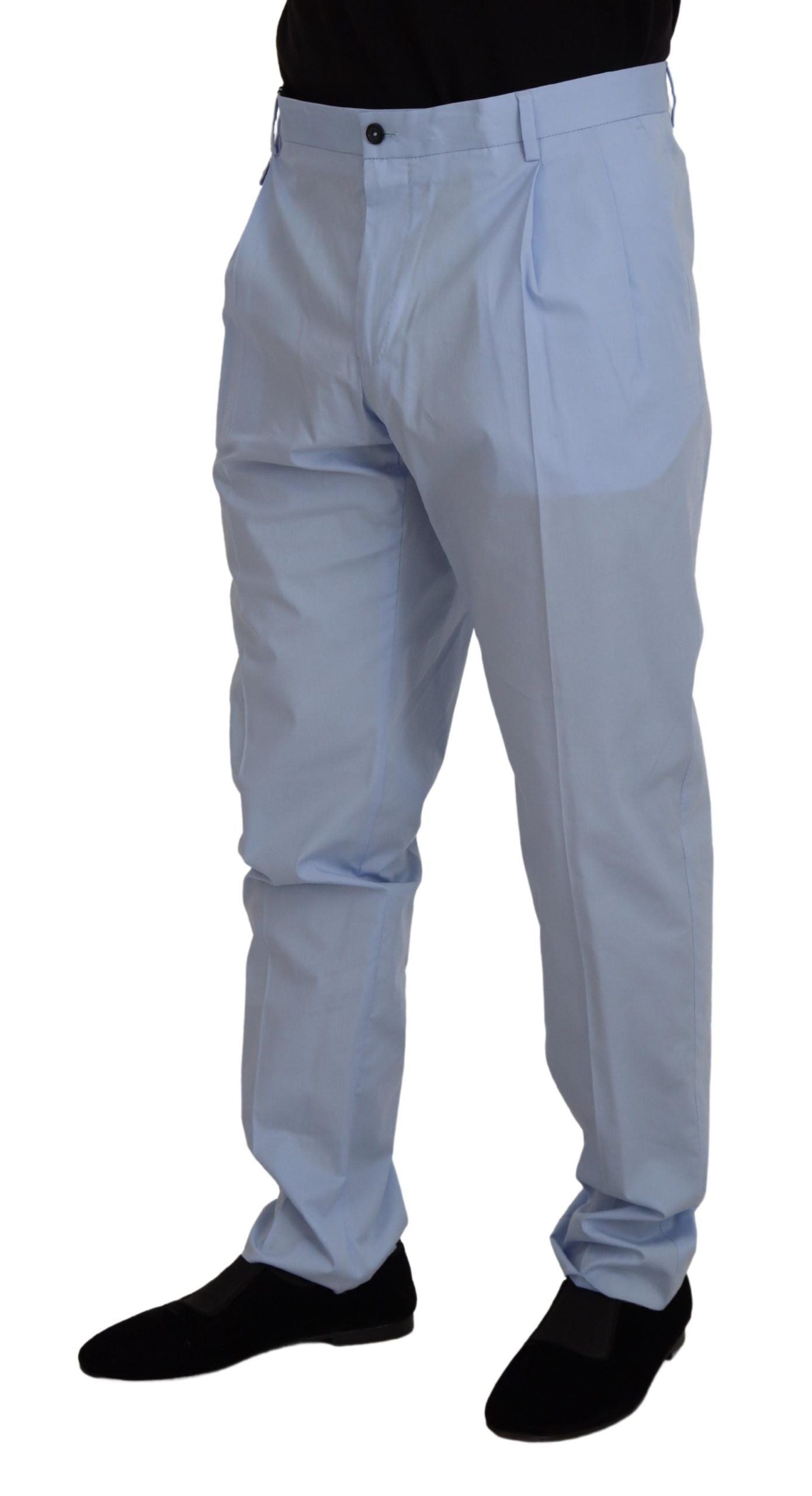 Elegant Slim Fit Chinos In Light Blue