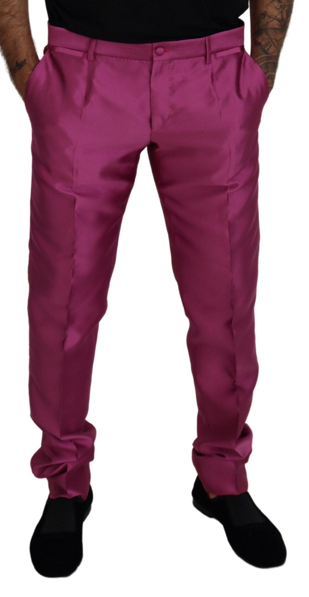 Elegant Slim Fit Formal Dress Pants in Pink