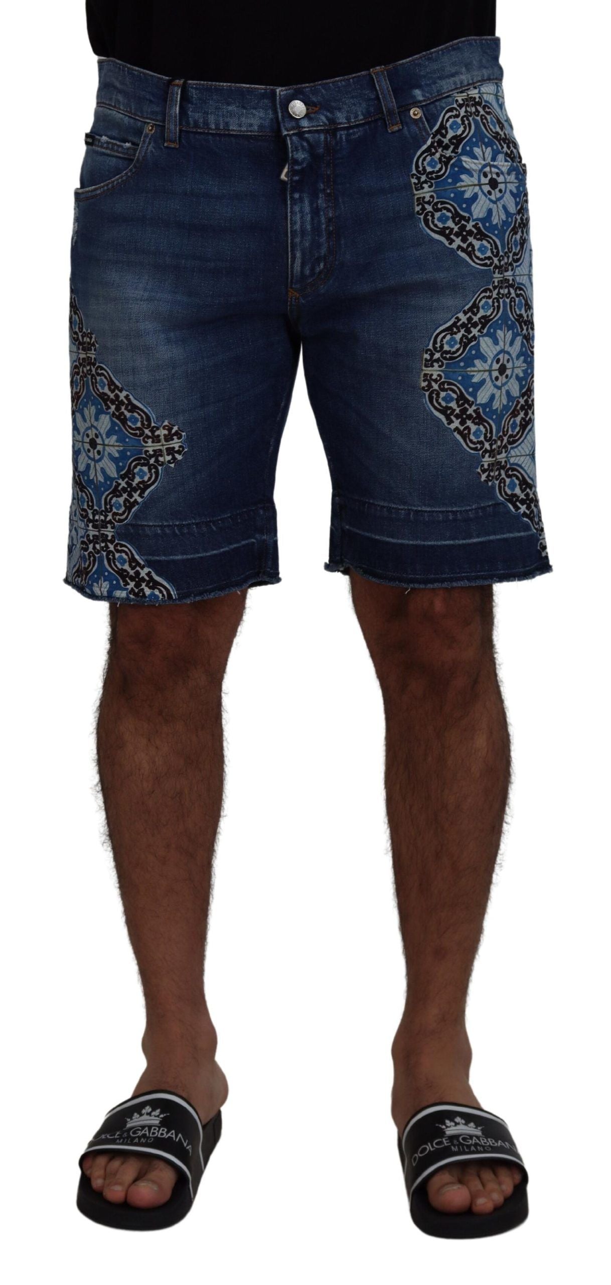 Elegant Slim Fit Denim Shorts