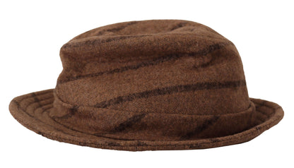 Brown Fedora Striped Print Summer Hat