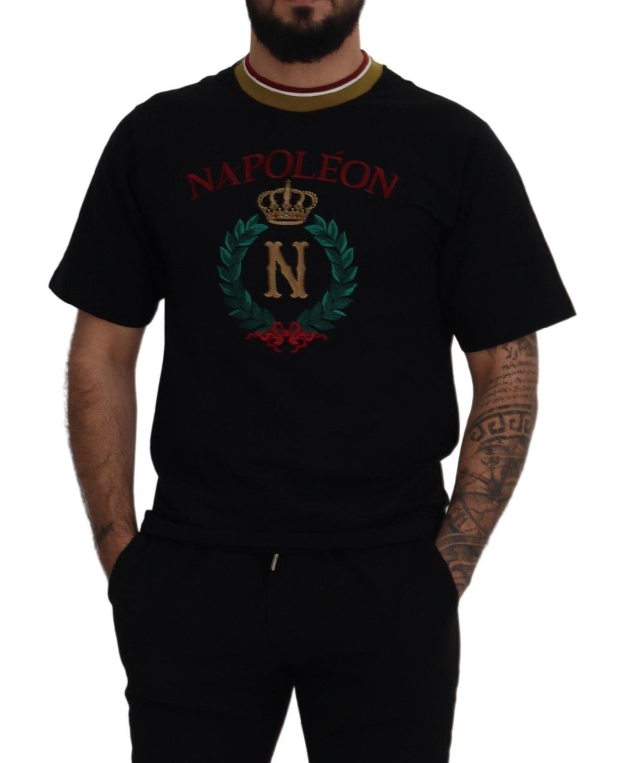 Iconic Black Cotton Crew Neck Tee