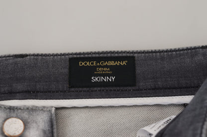 Gray Washed Skinny Men Denim Jeans