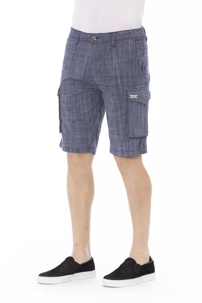 Blue Cotton Men Short