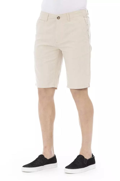 Beige Cotton Men Bermuda Short