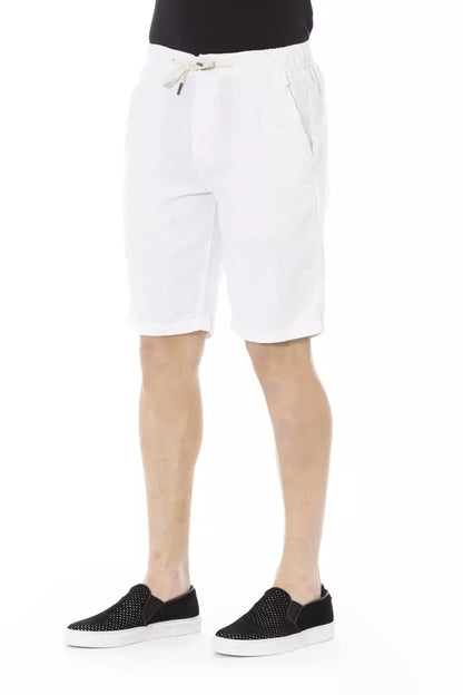 White Cotton Men Bermuda Short