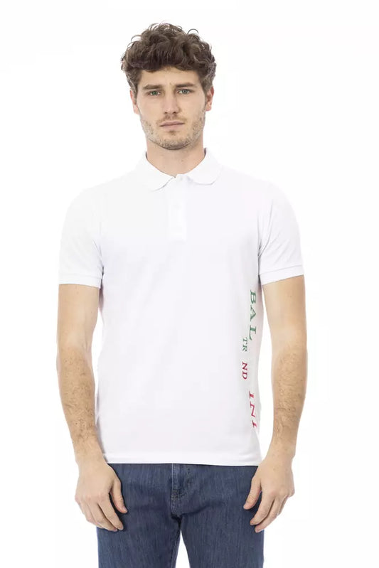 White Cotton Men Polo Shirt