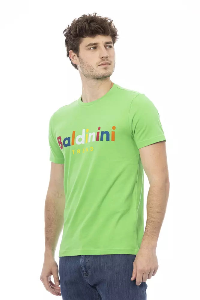 Green Cotton Men T-Shirt