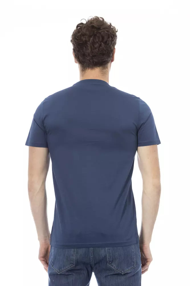 Blue Cotton Men's T-Shirt