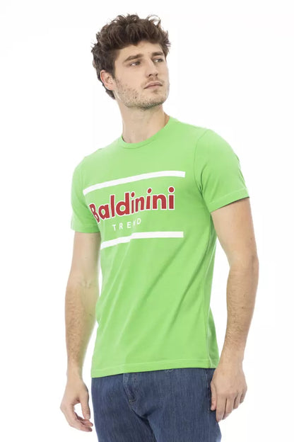 Green Cotton Men T-Shirt