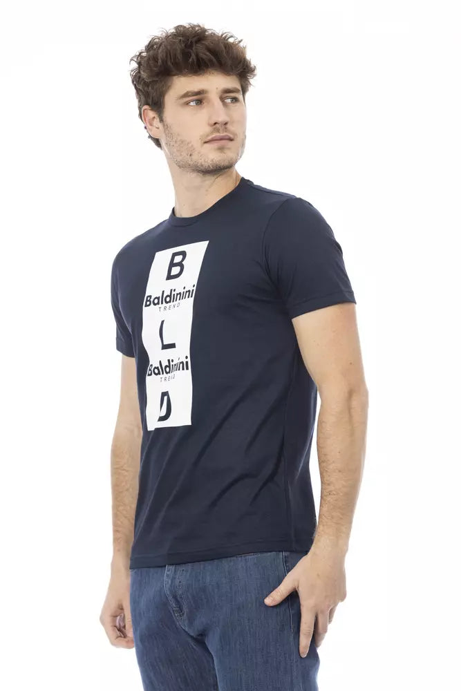 Blue Cotton Men's T-Shirt