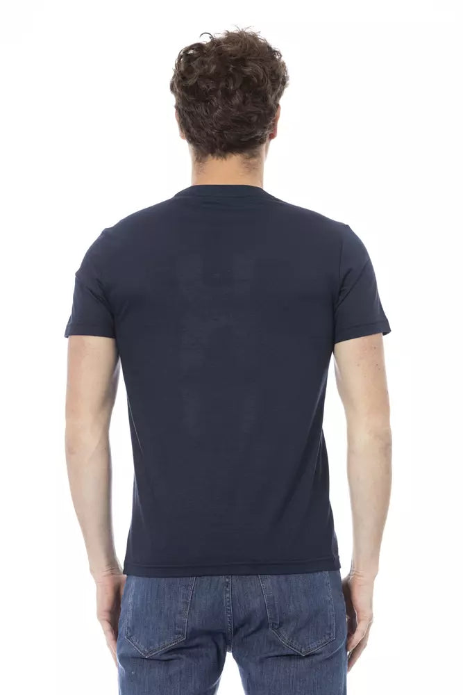 Blue Cotton Men's T-Shirt