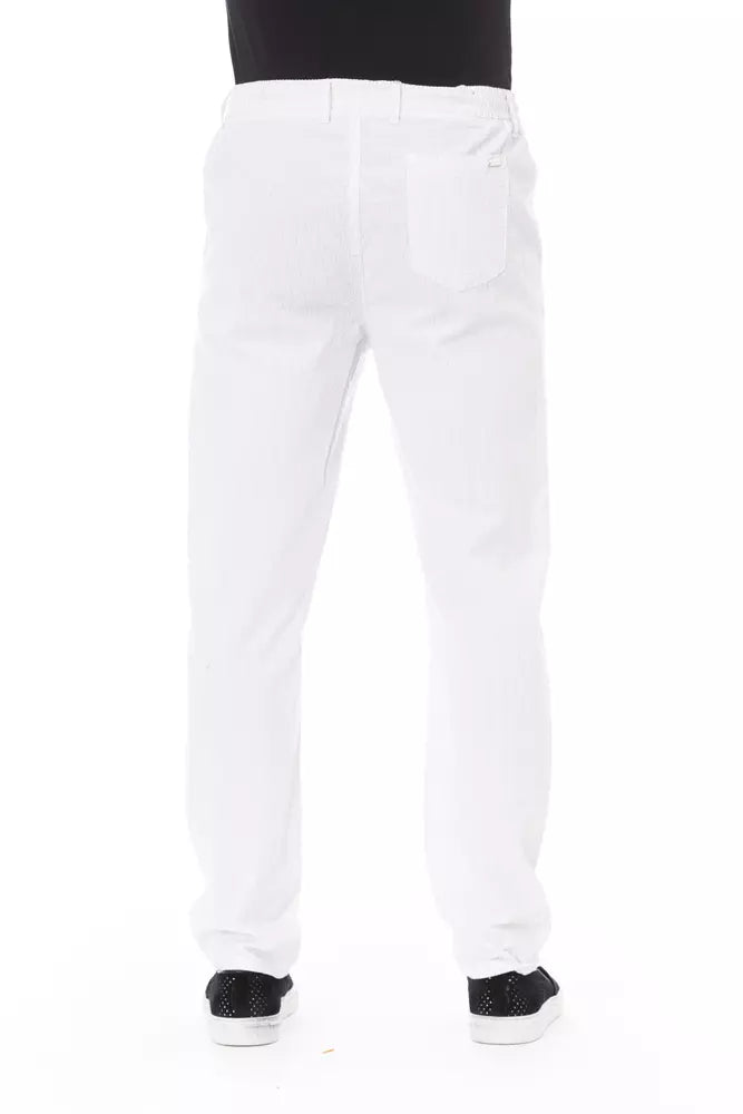 White Cotton Men Chino Pants