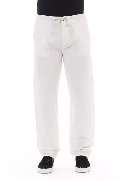 White Cotton Men Chino Pants