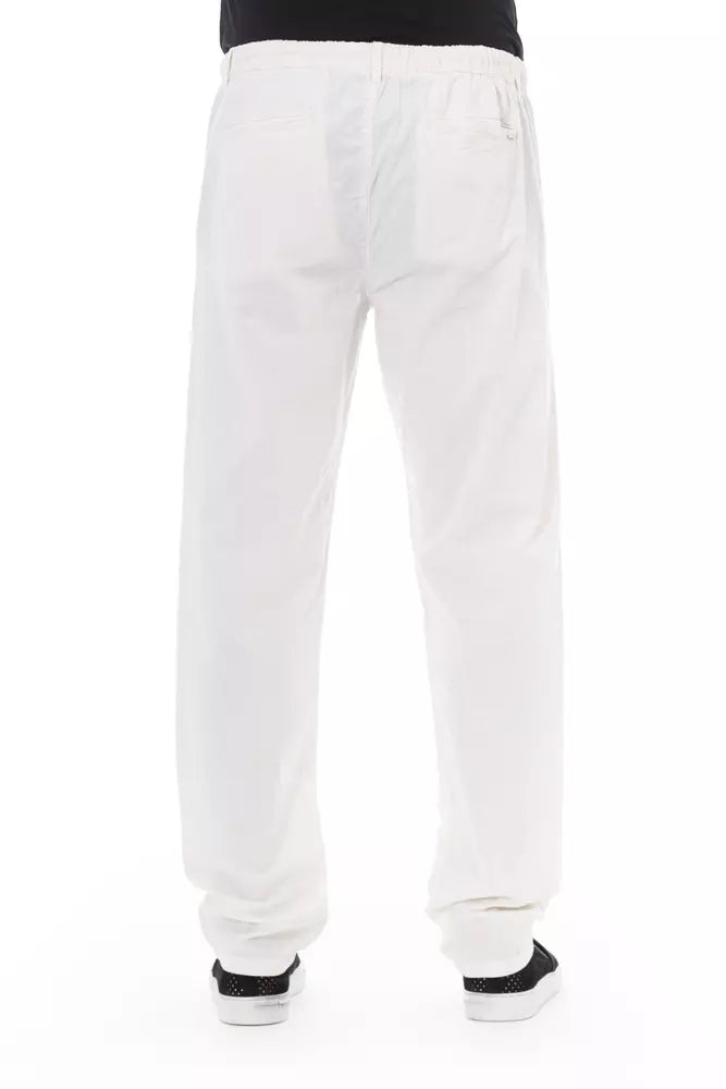 White Cotton Men Chino Pants