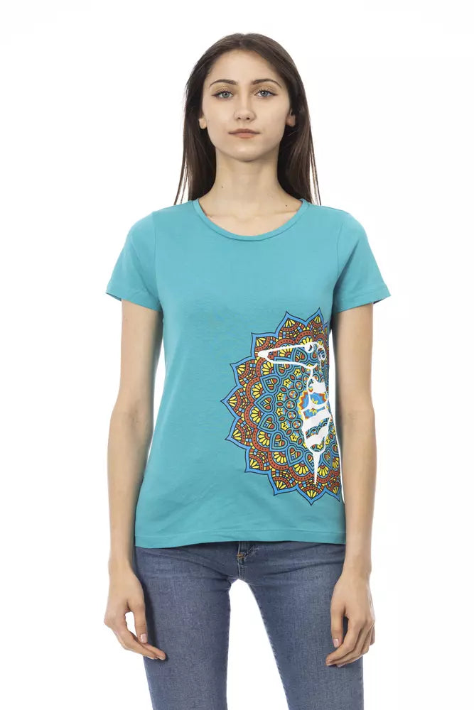 Light Blue Cotton Women Top