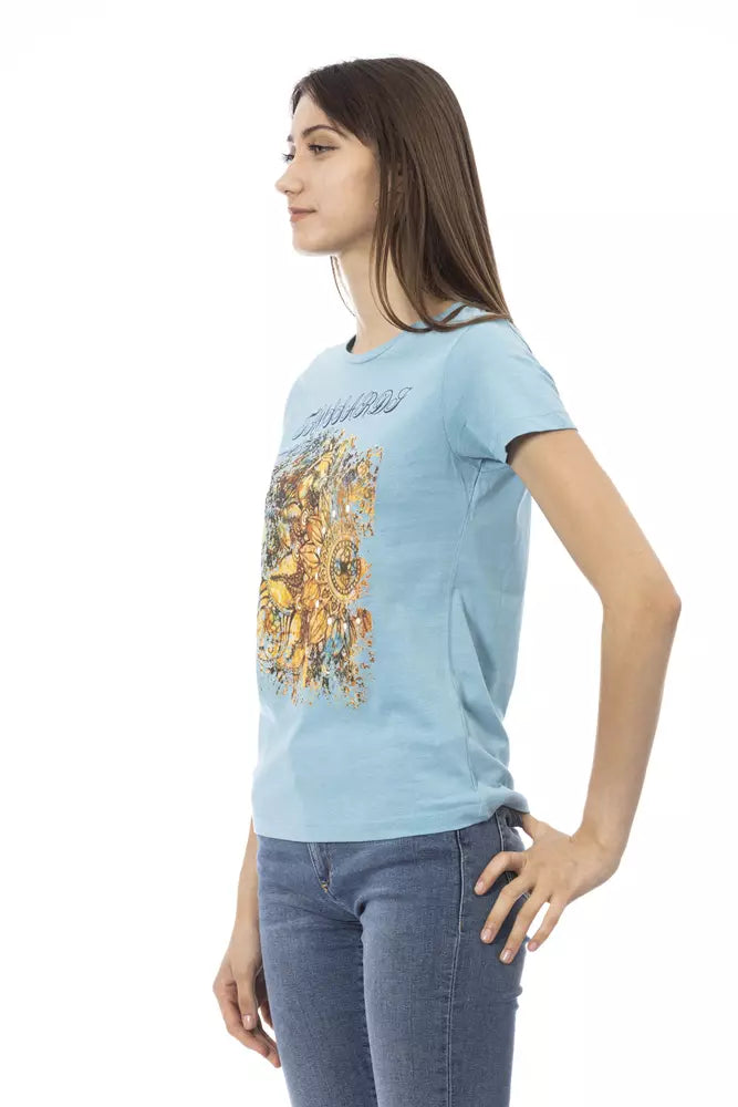 Light Blue Cotton Women Top