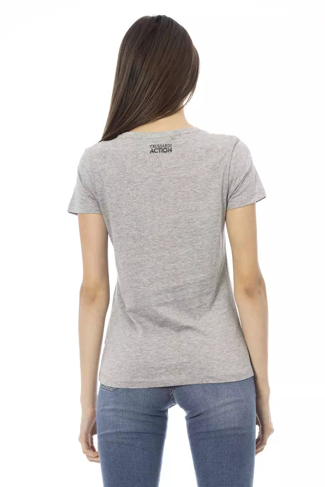 "Gray Cotton Women Top"