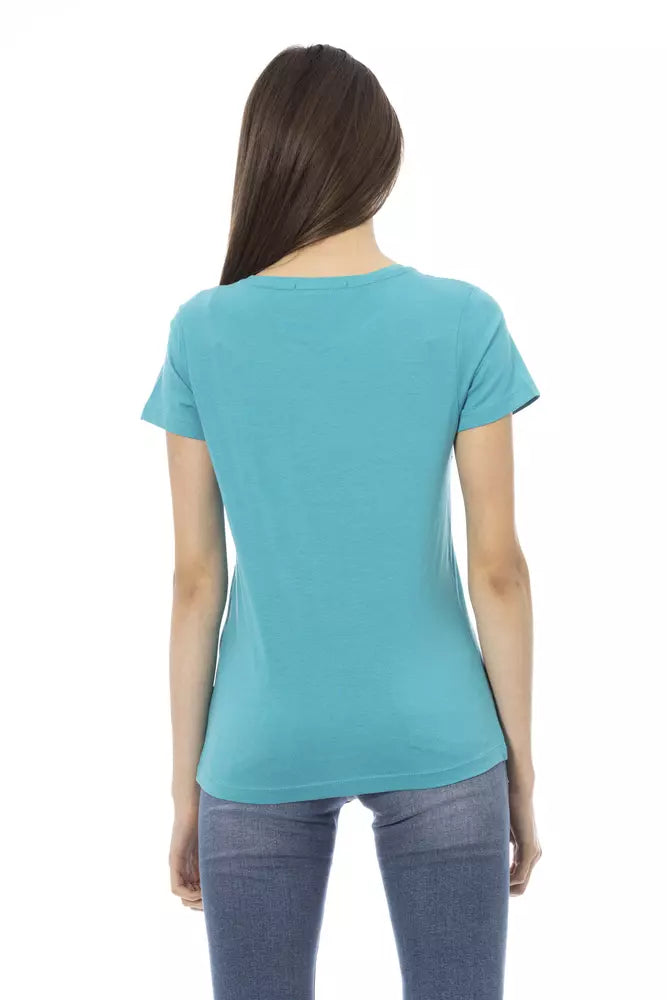 Light Blue Cotton Women Top