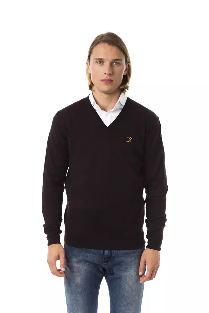 Brown Merino Wool Men Sweater