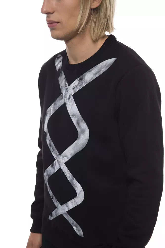 Black Cotton Men Sweater