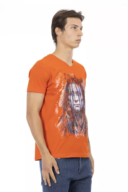 "Orange Cotton Men T-Shirt"