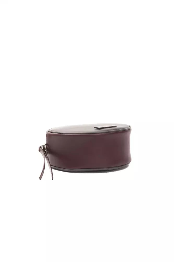 Chic Burgundy Small Oval Crossbody Bag