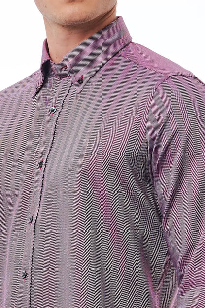 Burgundy Cotton Men Shirt