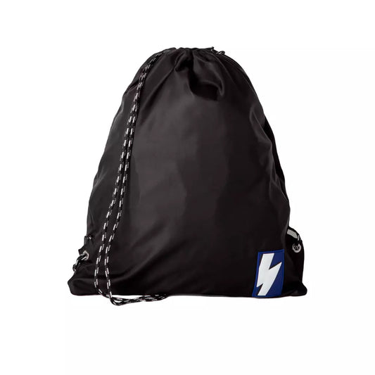 Black Nylon Men Backpack