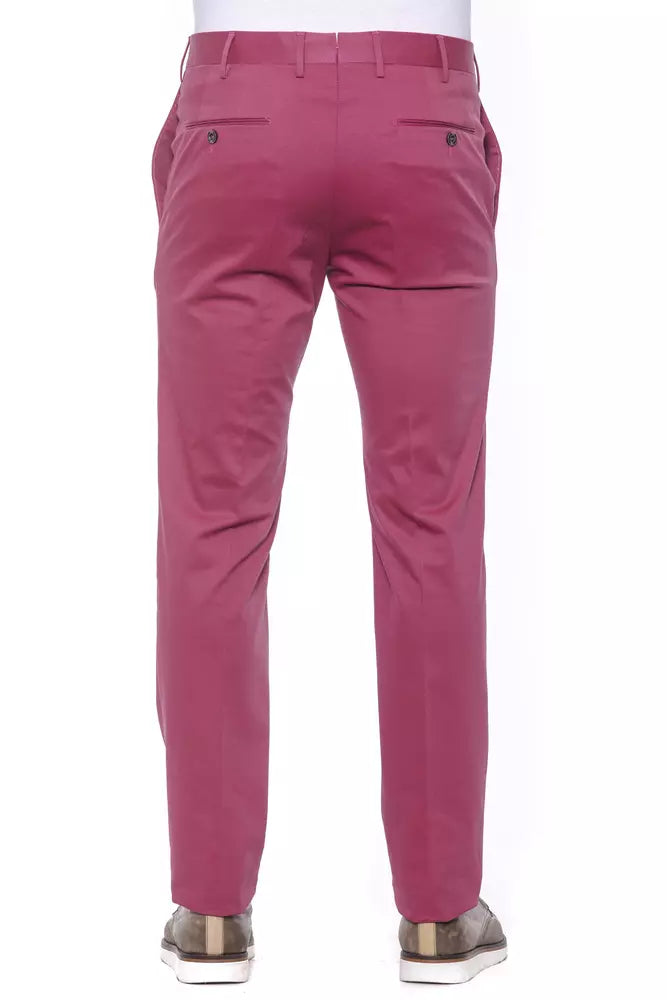 Fuchsia Cotton Men Trouser