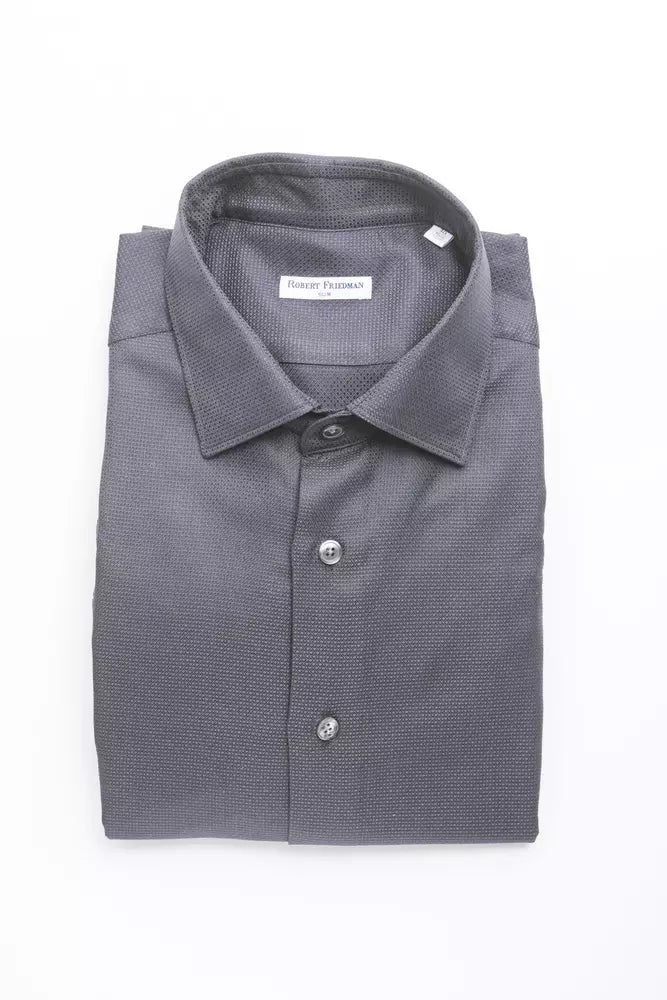 Blue Cotton Men's Slim Shirt