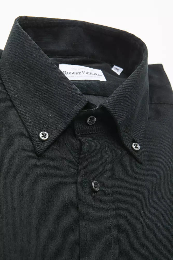 Black Cotton Men's Shirt