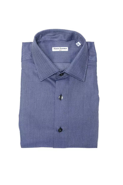 Blue Cotton Men Shirt