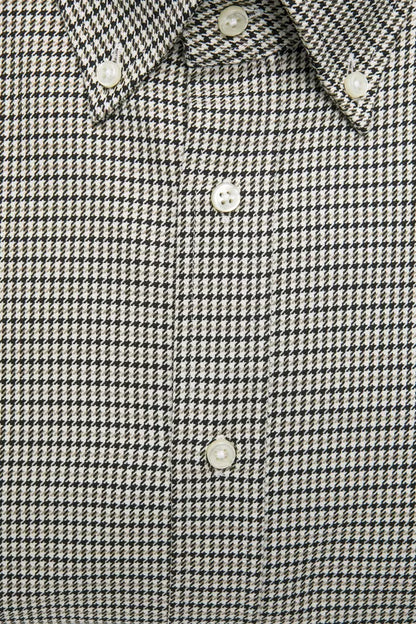 Beige Cotton Men Shirt