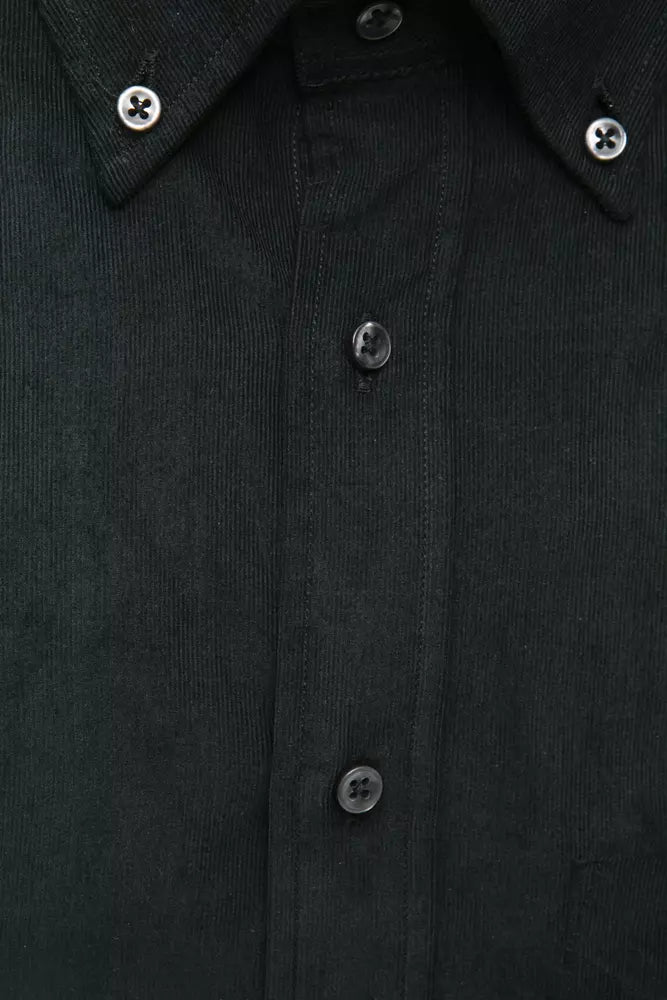 Black Cotton Men's Shirt