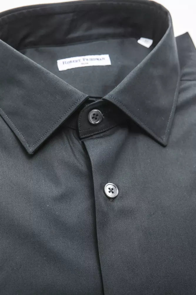 Black Cotton Men Shirt