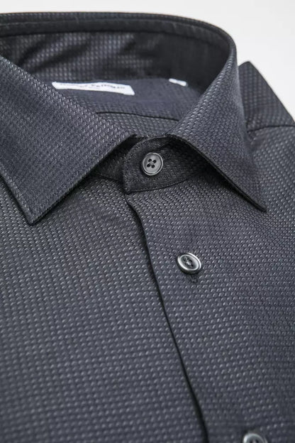 "Black Cotton Men Shirt"