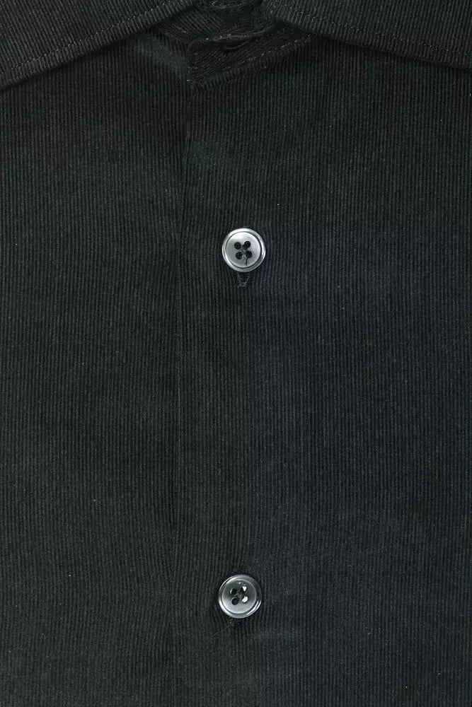 Black Cotton Men Shirt