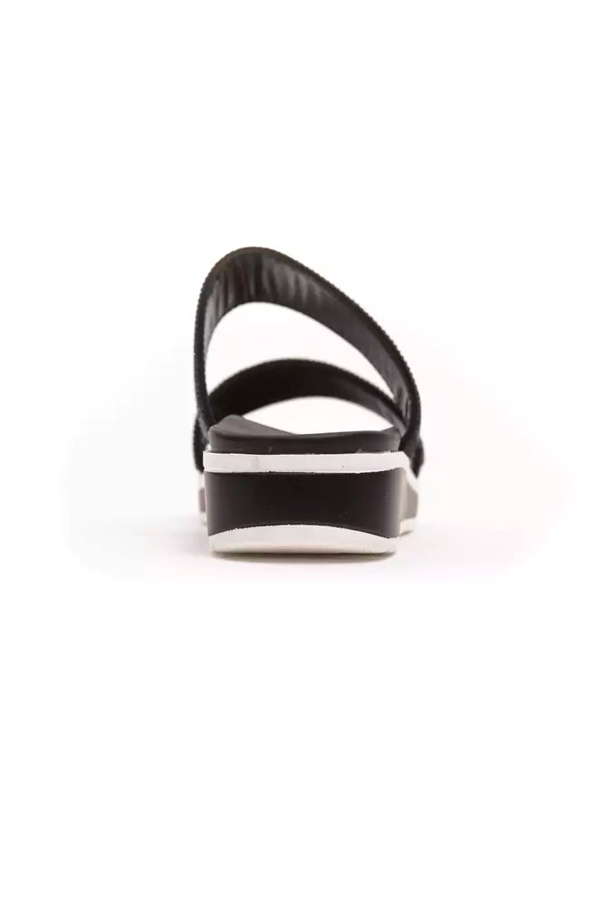 Black Textile Women Sandal