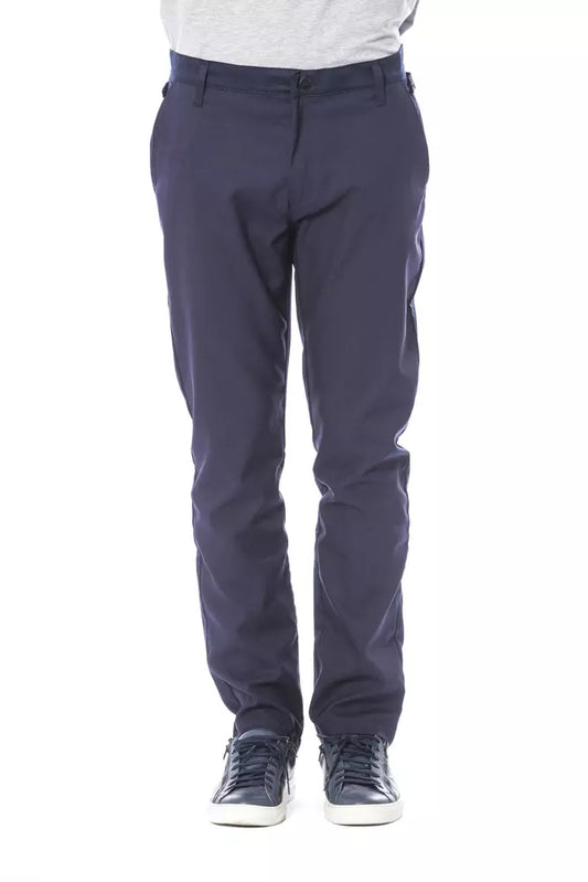 Blue Polyester Men Pant