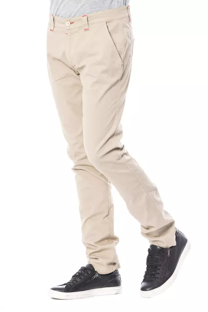 Beige Cotton Men Chino Pant