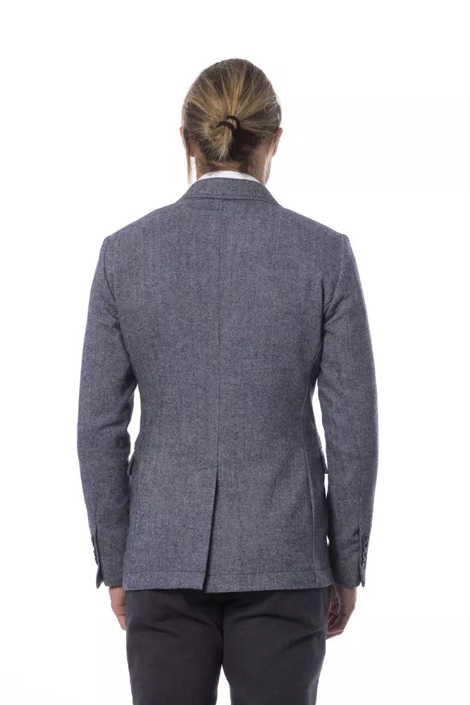 Elegant Blue Single Breasted Blazer