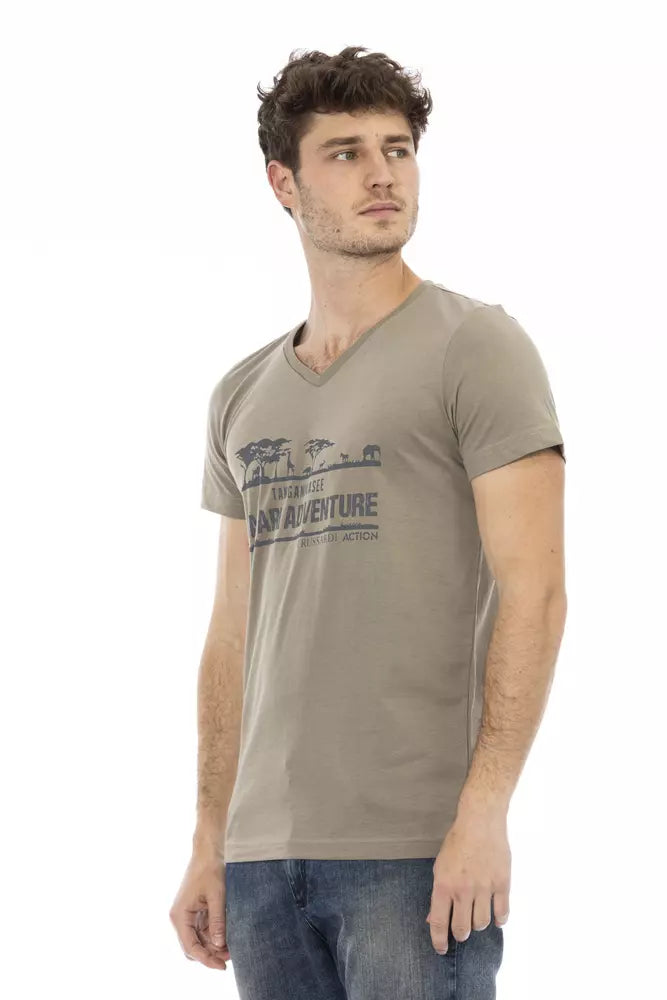 Brown Cotton Men's T-Shirt