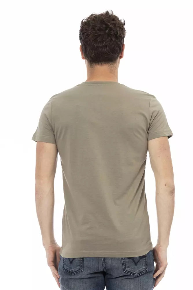 Brown Cotton Men's T-Shirt