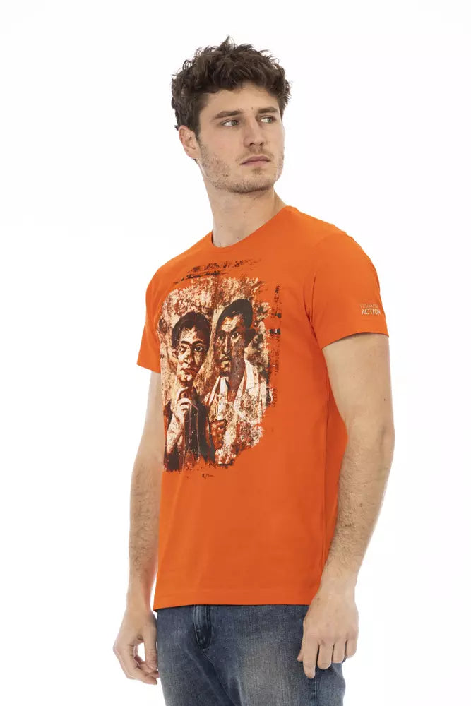 Orange Cotton Men T-Shirt