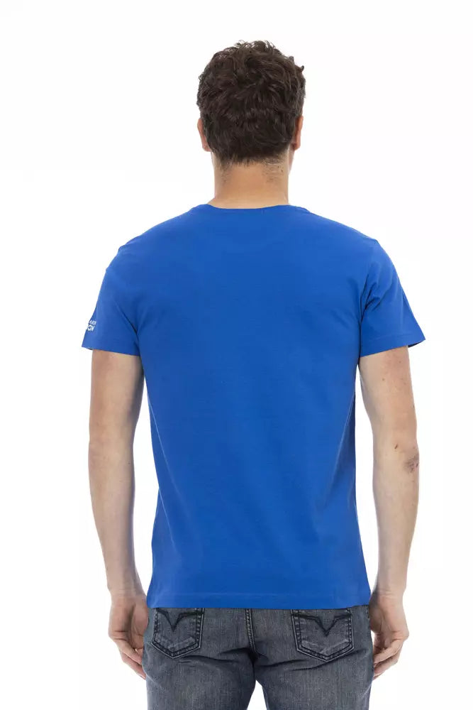 Blue Cotton Men T-Shirt