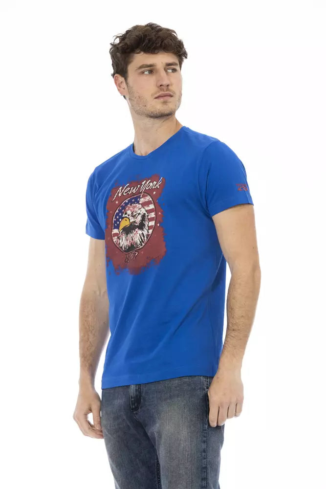 Blue Cotton Men's T-Shirt